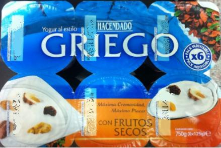 Yogur Griego con Frutos Secos Hacendado • SuperProductos Yogur Griego con Frutos Secos Hacendado • SuperProductos